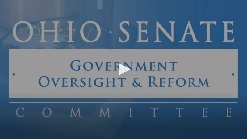 Video thumbnail for Ohio Senate Government Oversight and Reform Committee